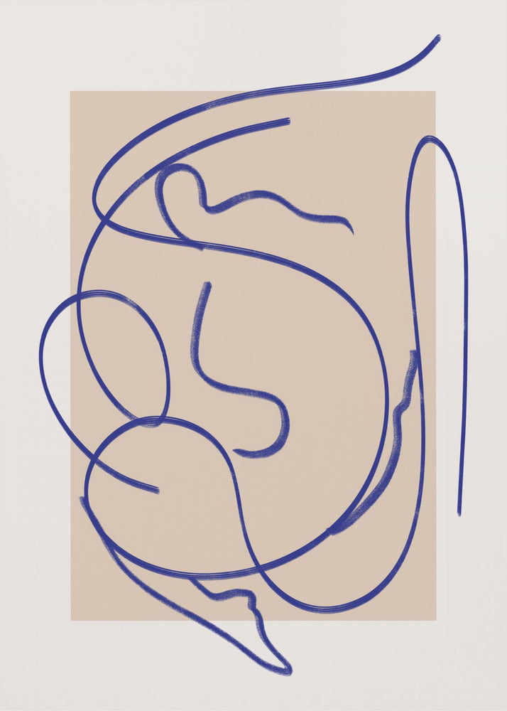 Abstract Blue Line Art 3 | Poster