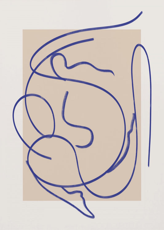 Abstract Blue Line Art 3 | Poster