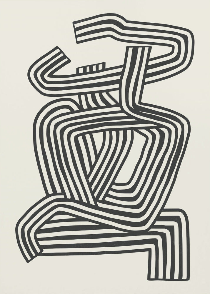 Stripe Woman Portrait | Canvas