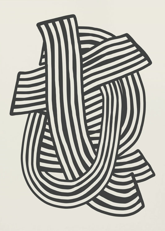 Striped Abstract In Black | Poster