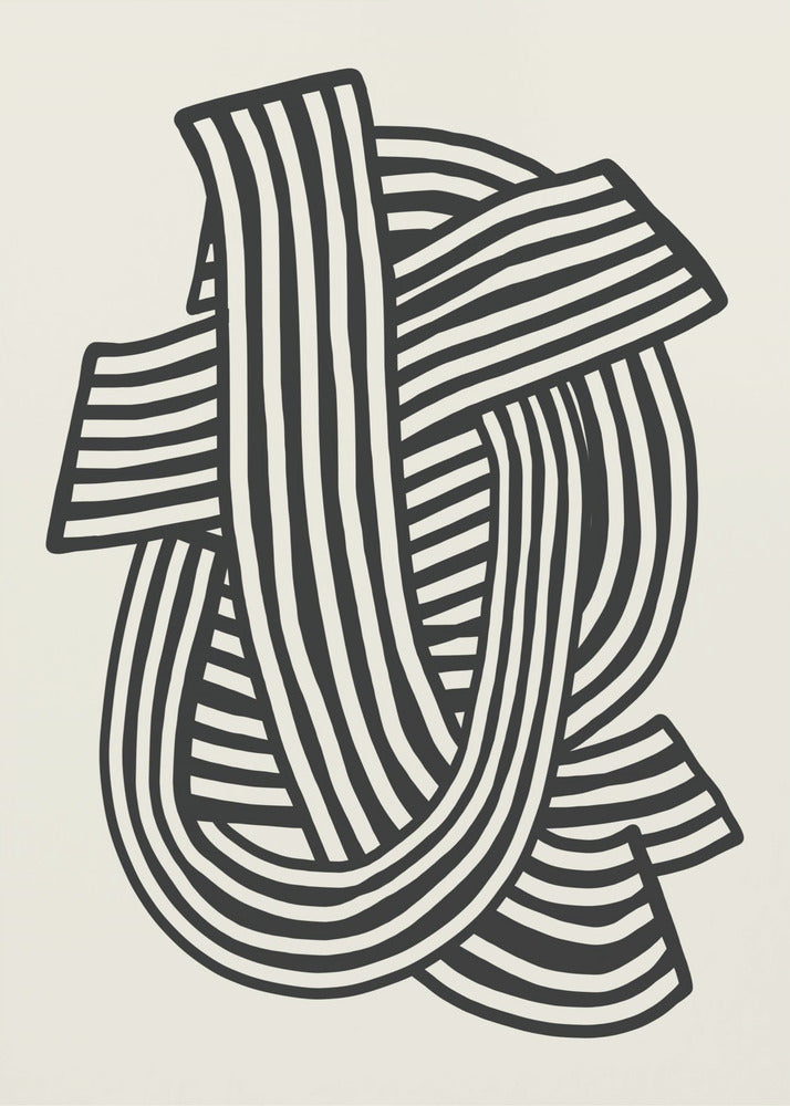 Striped Abstract In Black | Canvas