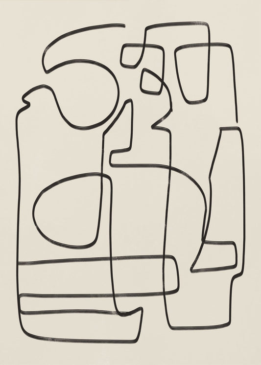 Warm Abstract Line Art Study | Canvas