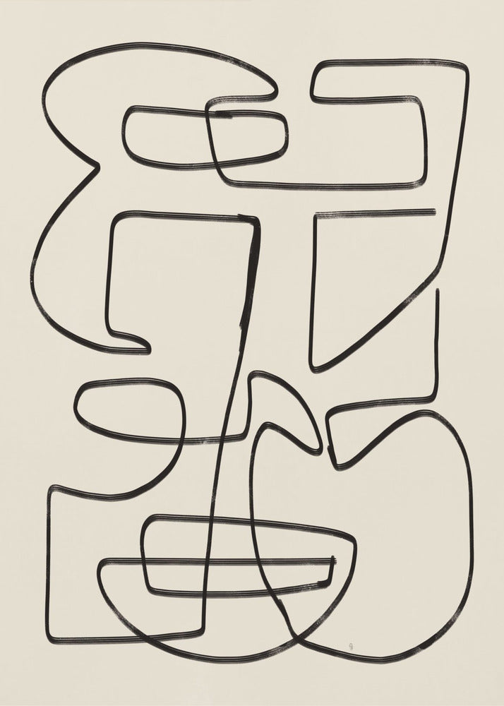 Warm Abstract Line Art | Canvas