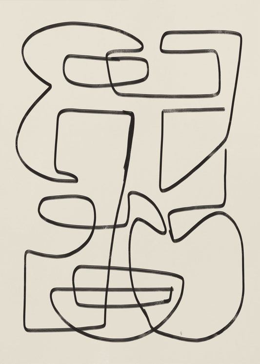 Warm Abstract Line Art | Canvas