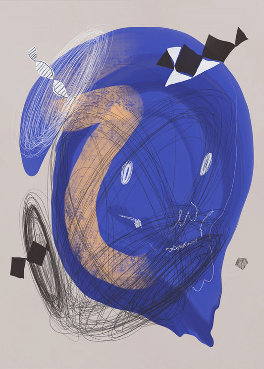 Chaotic Blue Whirl | Canvas