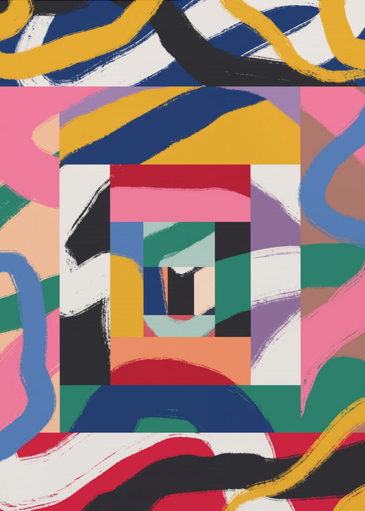 Geometric Shapes and Bold Brushstrokes | Canvas