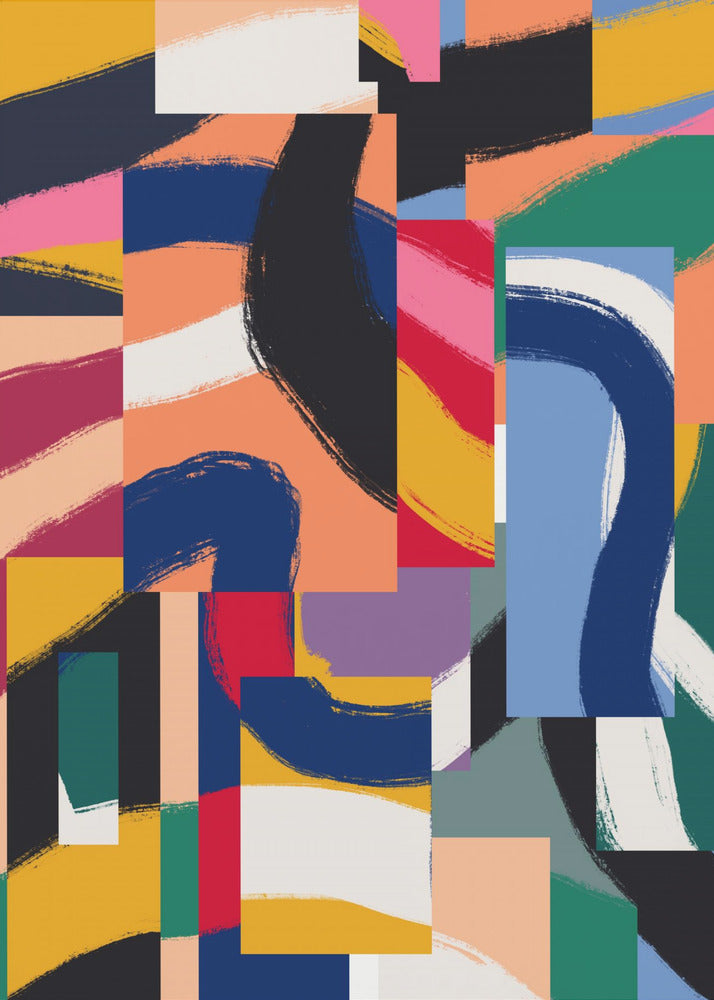 Shapes with Dynamic Brushstrokes | Poster