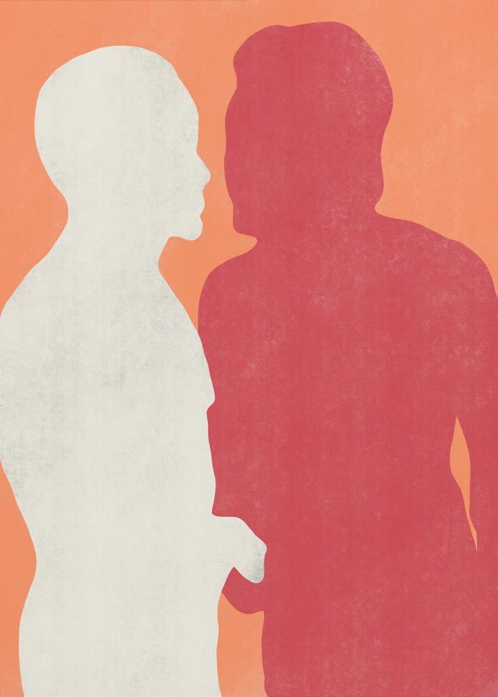Silhouettes of Two Figures | Poster