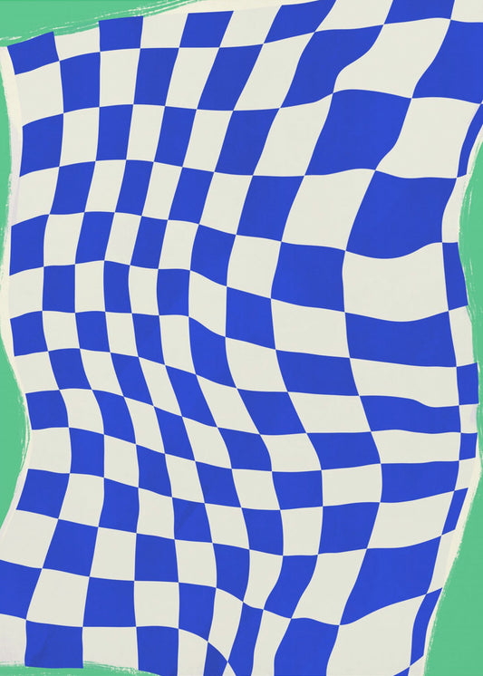 Blue Checker Pattern | Poster