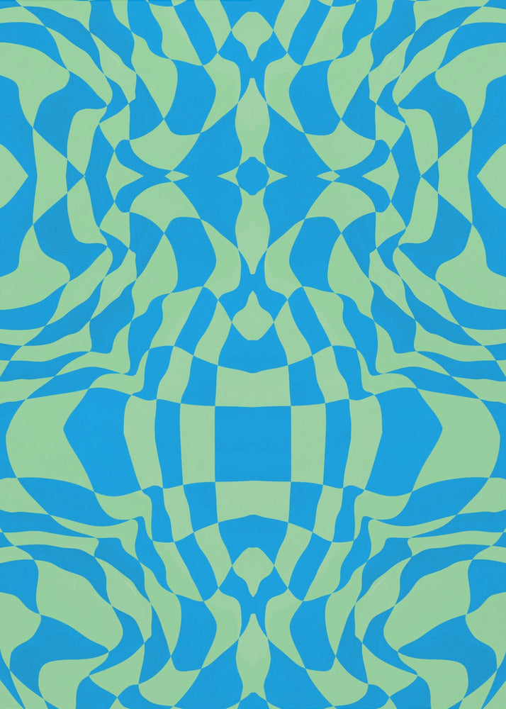 Cool Colors Warp Checkers | Canvas