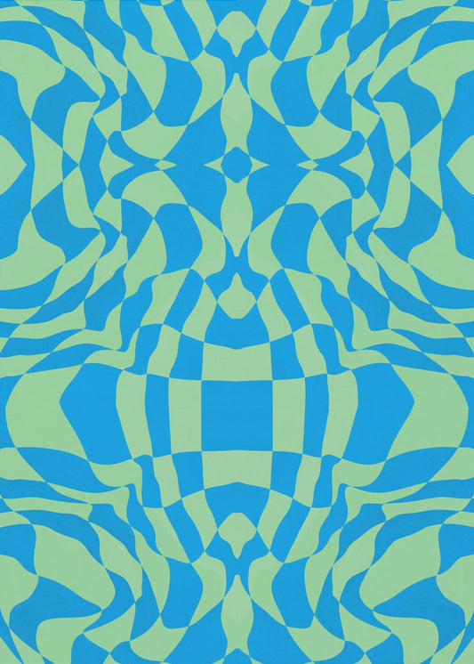 Cool Colors Warp Checkers | Canvas