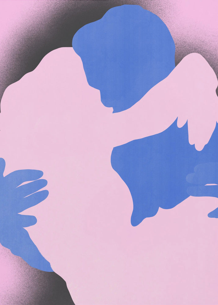 Two Abstract Figures in an Embrace | Poster
