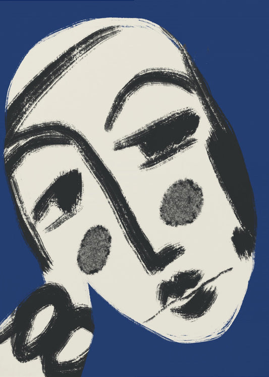 Resting Portrait In Blue | Poster