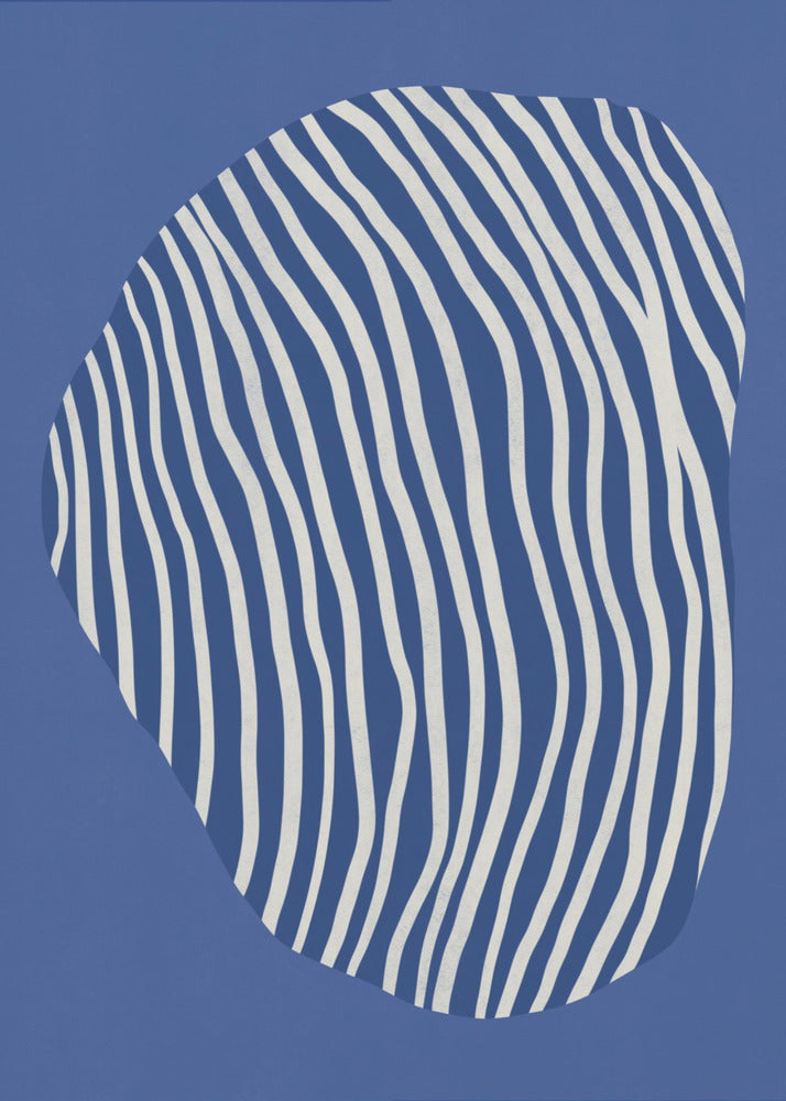 Line art confined in space-blue | Canvas