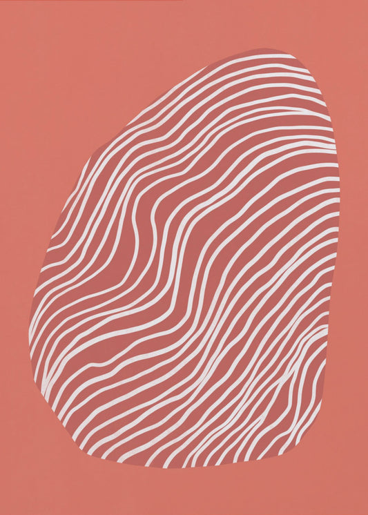 Line art confined in space-red | Poster