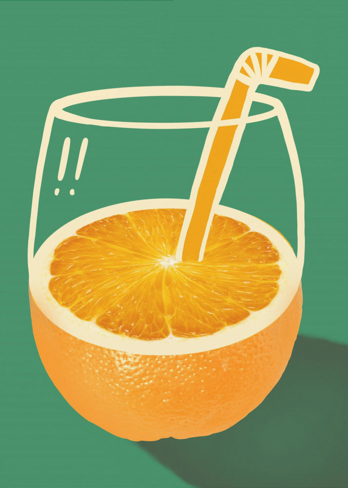 Vibrant Orange Cleverly Illustrated | Poster