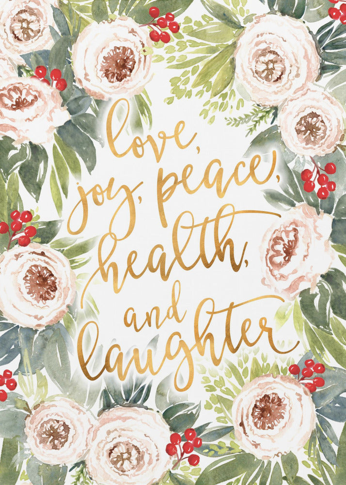 Holiday wishes with roses and berries | Poster