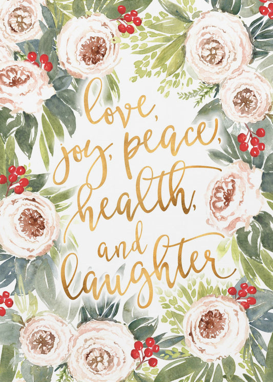 Holiday wishes with roses and berries | Poster