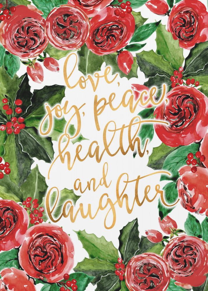 Best wishes holiday red roses | Poster