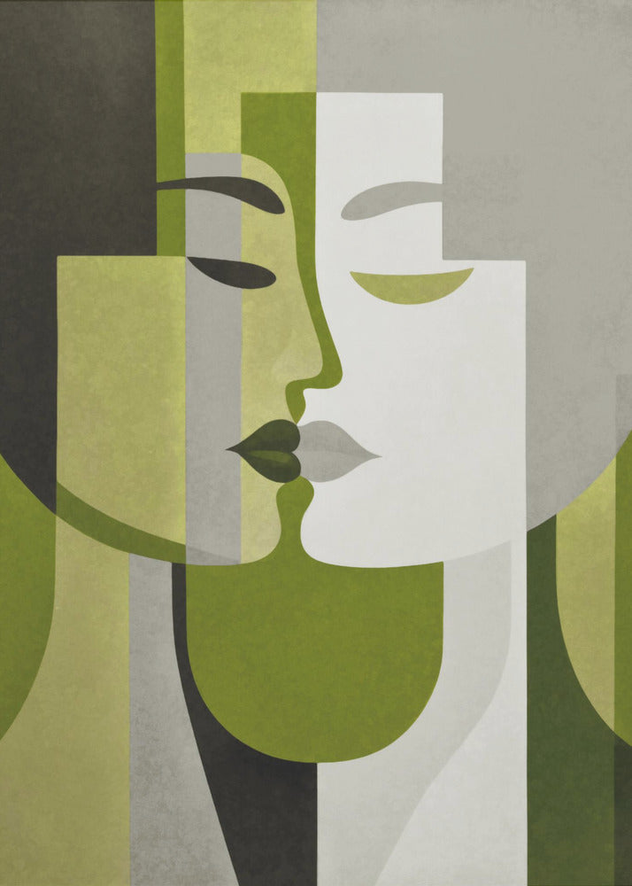 Kiss Me Green Grey | Canvas