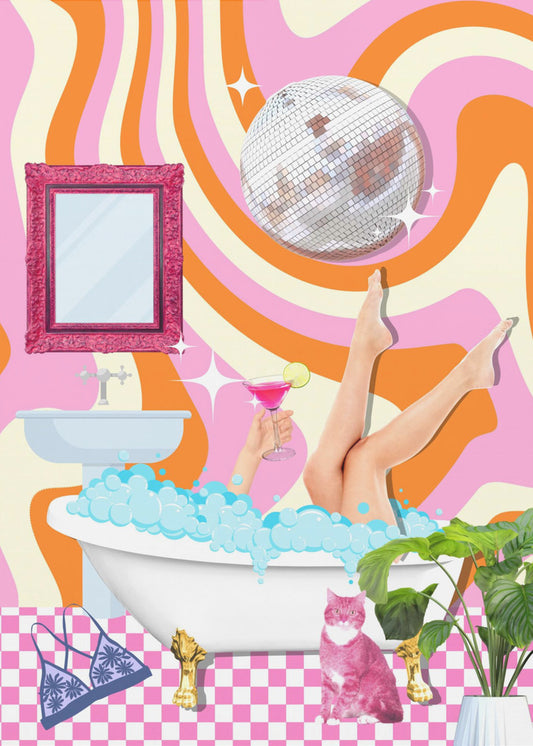 Groovy Bathtub Bliss | Canvas