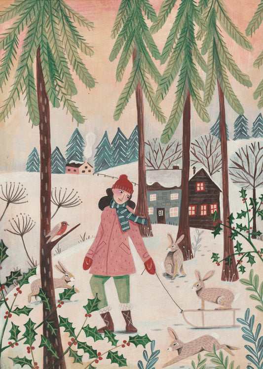 Walking in the snow | Canvas