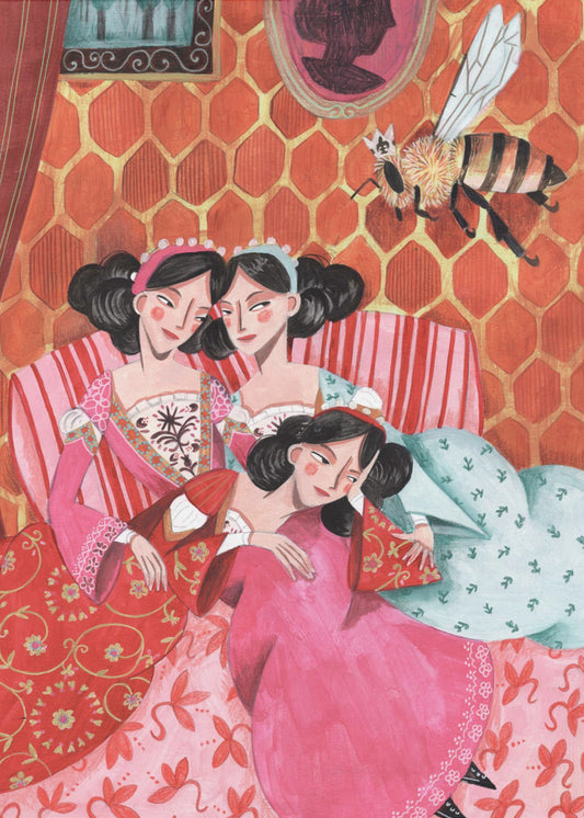 The queen bee and pink princesses | Canvas