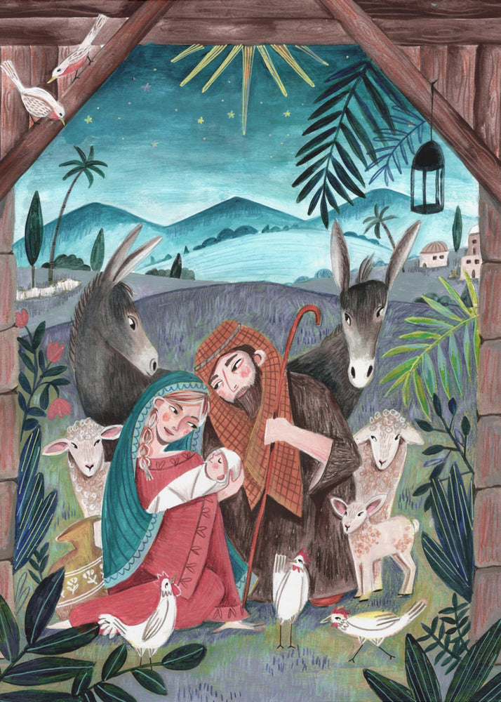 Christmas with Mary and baby Jesus | Poster