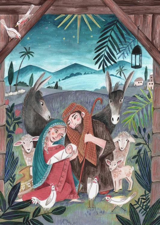 Christmas with Mary and baby Jesus | Poster