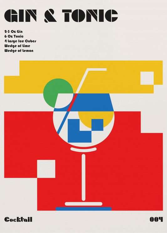 Gin &amp; Tonic Bauhaus Cocktail | Poster