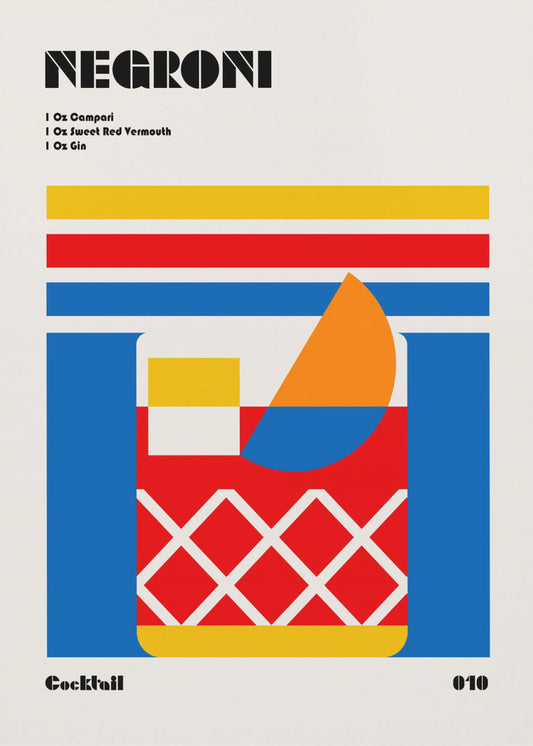 Negroni Bauhaus Cocktail | Poster