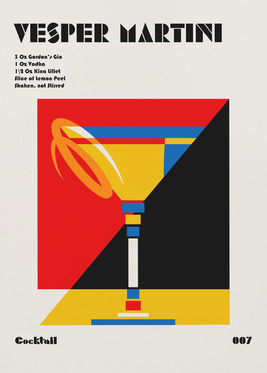 Vesper Martini Bauhaus Cocktail | Poster