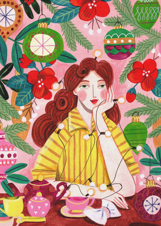 Retro Christmas Woman | Canvas