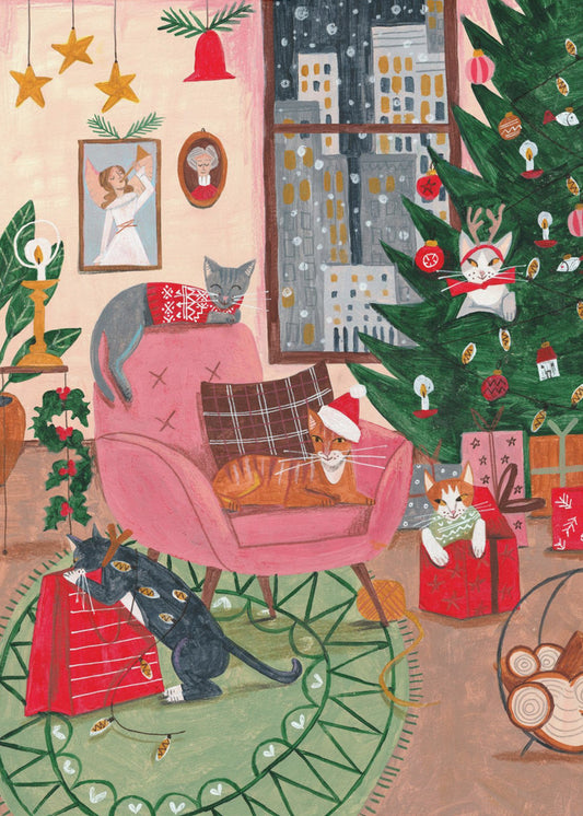 Christmas Cats in NY | Canvas