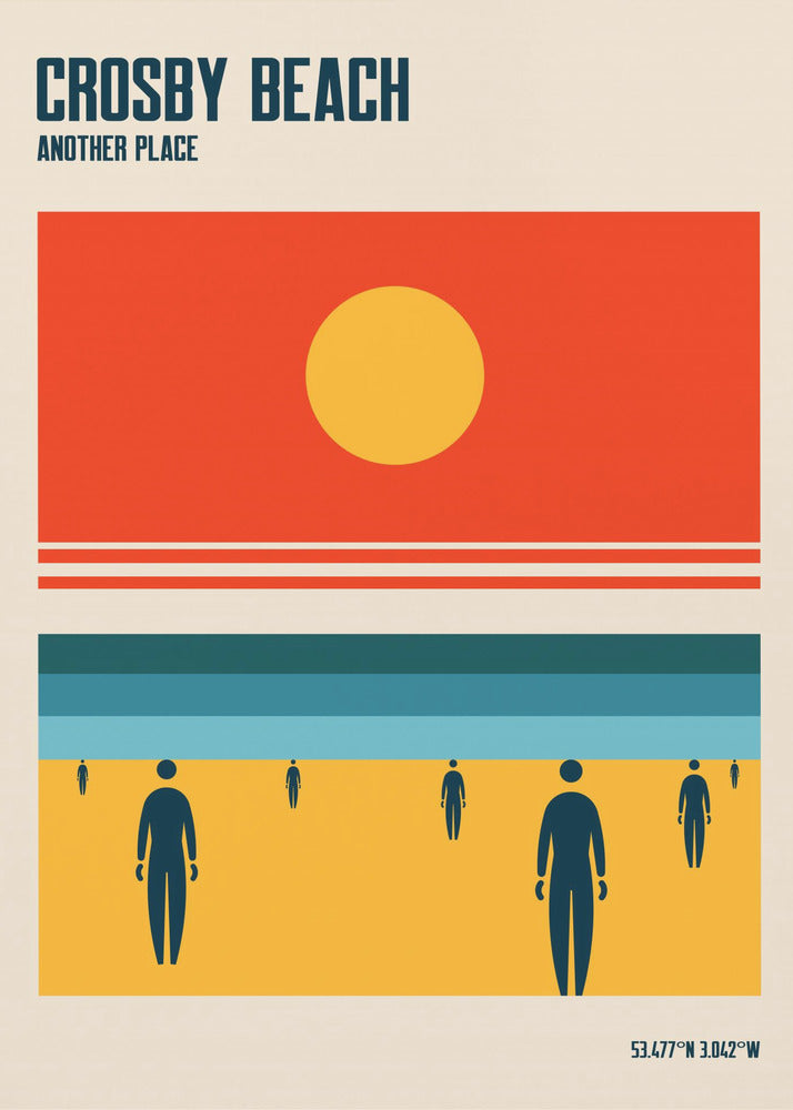 Crosby Beach Iron Men Liverpool Merseyside | Poster