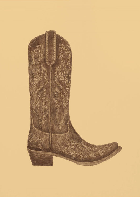 Brown Cowgirl Boot | Canvas