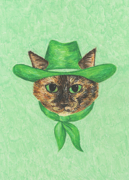 Tilly The Cowgirl Tortie Cat | Canvas