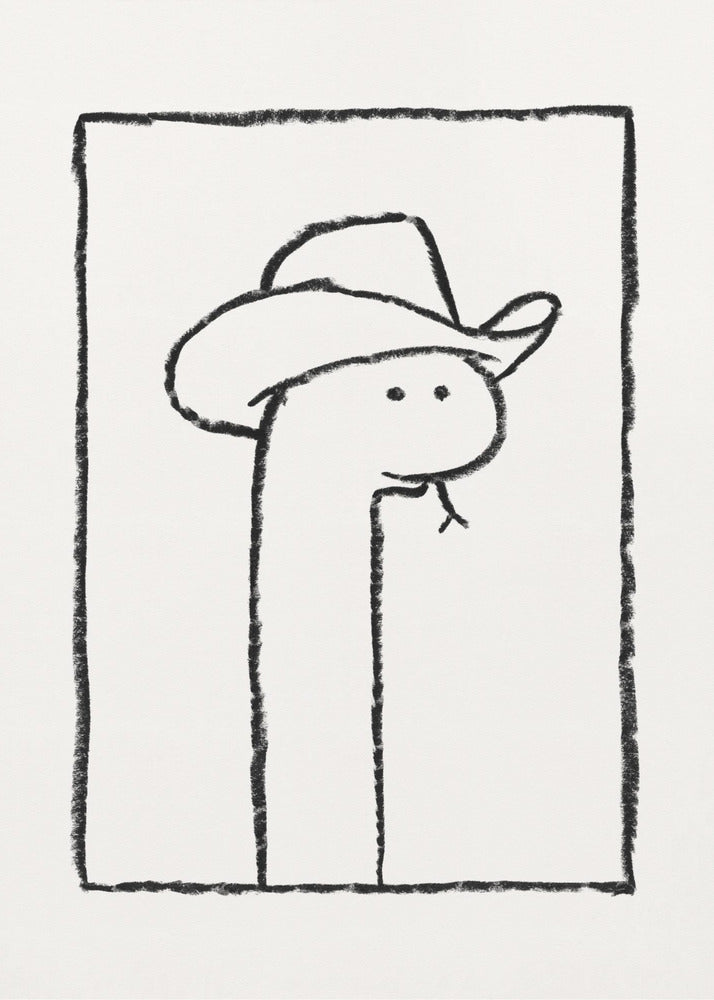 Squiggles the Snake In a Stetson | Canvas