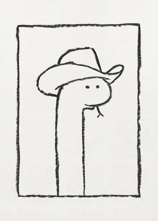 Squiggles the Snake In a Stetson | Canvas