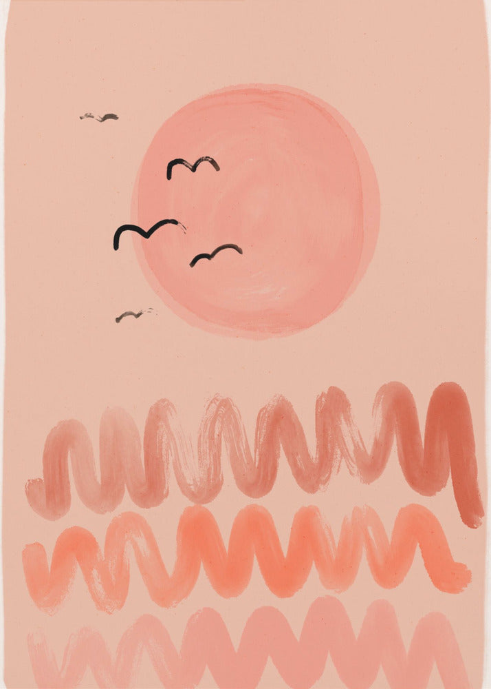 Peachy Sky Waves | Poster