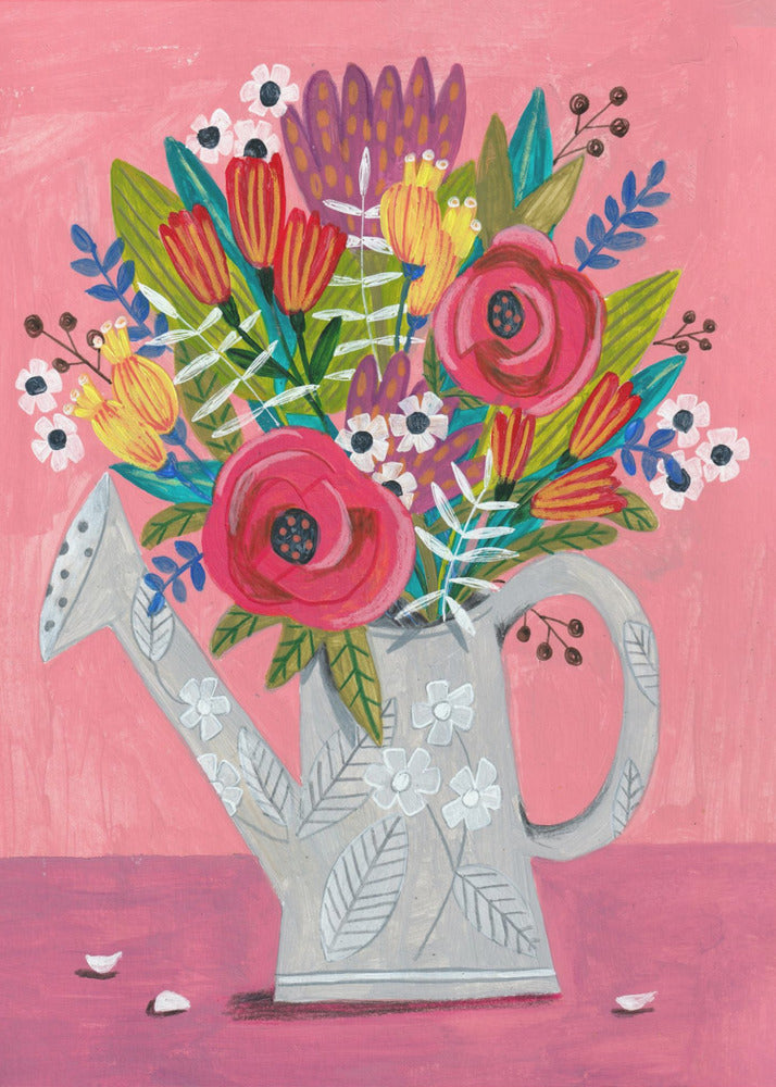 Watering Can with Flowers | Poster