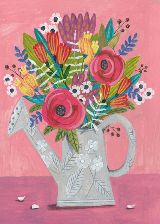 Watering Can with Flowers | Poster