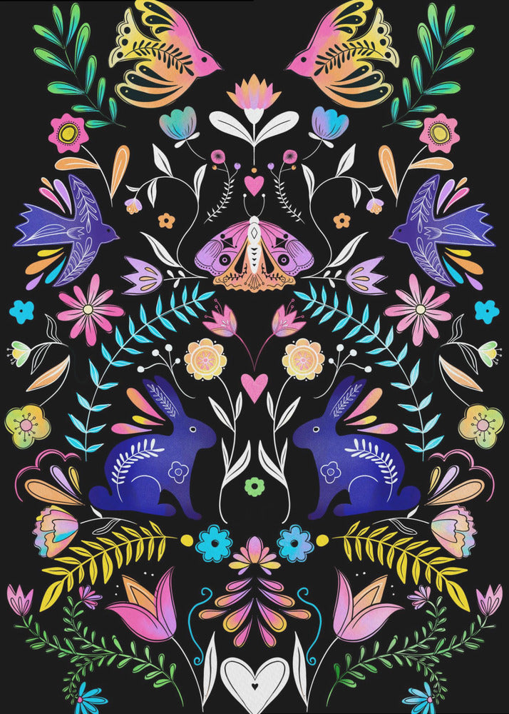 Colorful Folk Art Illustration | Canvas