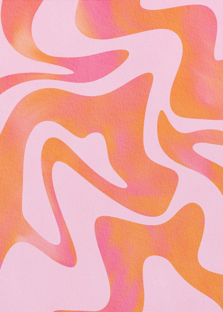 Abstract Wave in Pink | Poster
