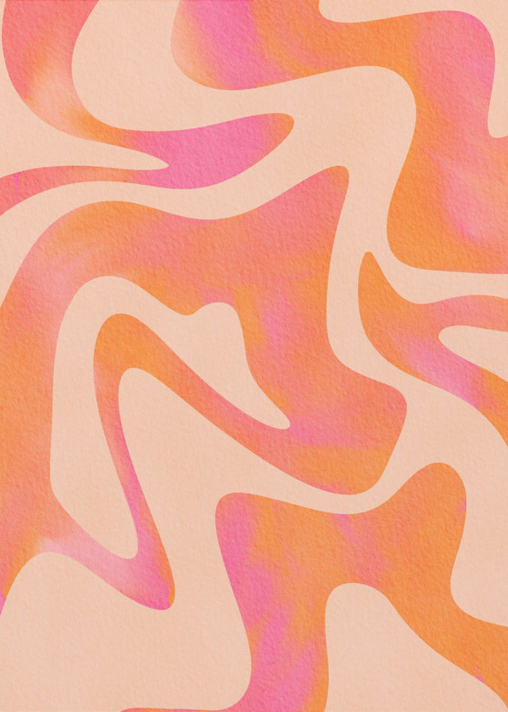 Abstract Wave - Peach Fuzz | Canvas