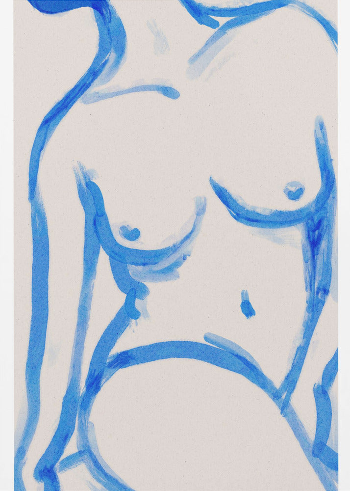 Blue Contour Nude | Canvas