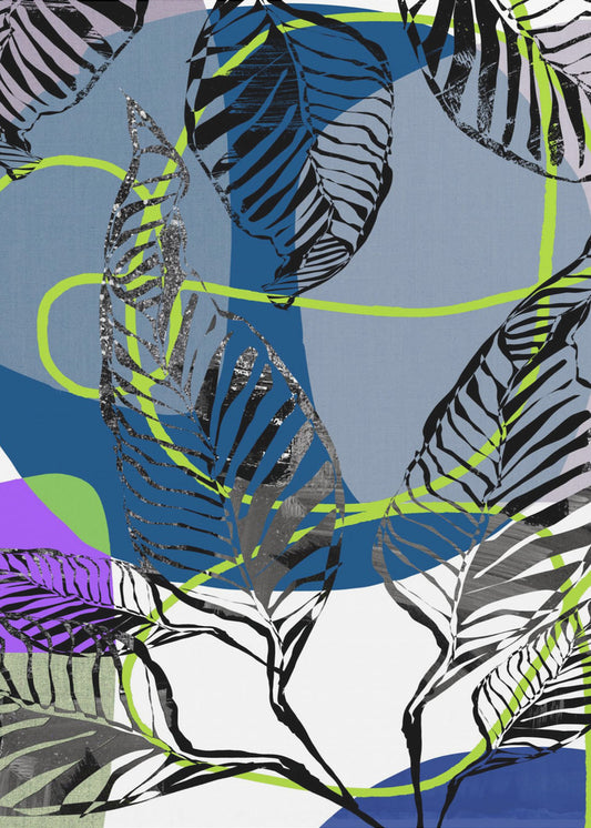 Black Leaves With Color Abstract No3 | Poster