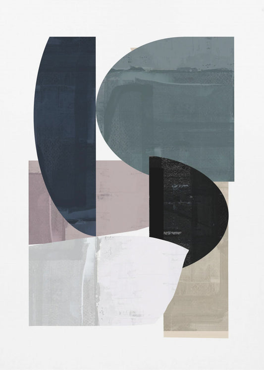 Navy Shapes No3 | Canvas