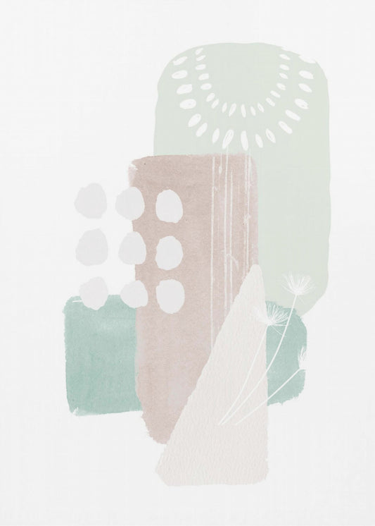 Pastel Green Shapes | Canvas