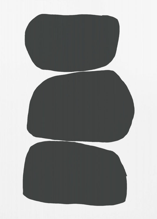 Three Stacked Black Shapes | Poster